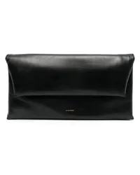 Jil Sander Clutch mit Logo-Print Schwarz