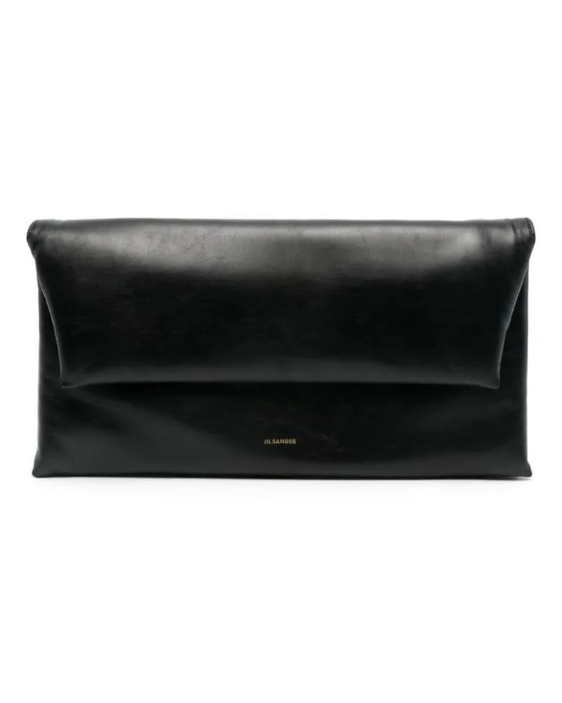 Jil Sander Clutch mit Logo-Print - Schwarz Schwarz
