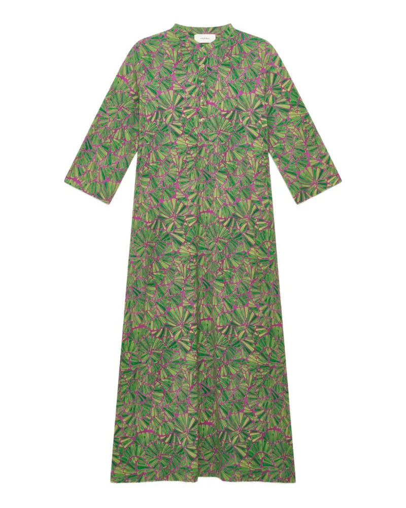 Maliparmi Shell graphic-print midi dress - Grün Grün