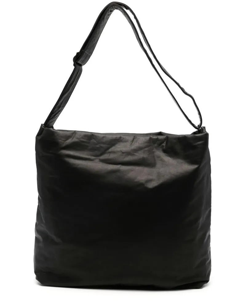 Yohji Yamamoto Schultertasche aus Leder - Schwarz Schwarz