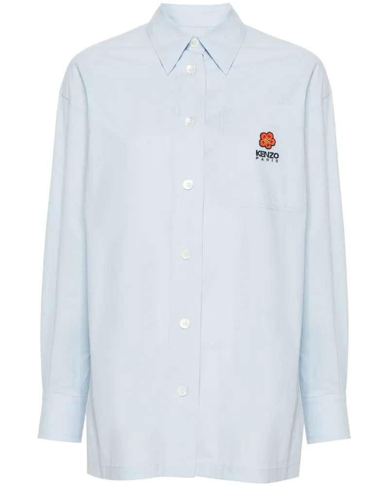 Kenzo Boke Flower Hemd mit Logo-Stickerei - Blau Blau