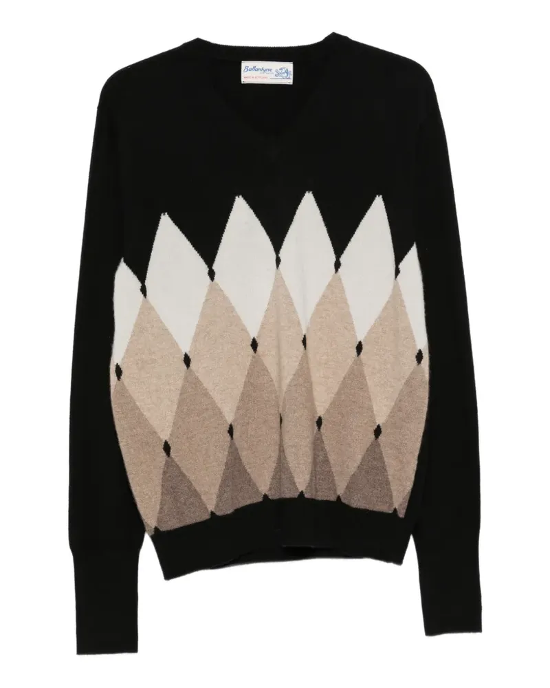 Ballantyne Pullover mit Argyle-Intarsie - Schwarz Schwarz