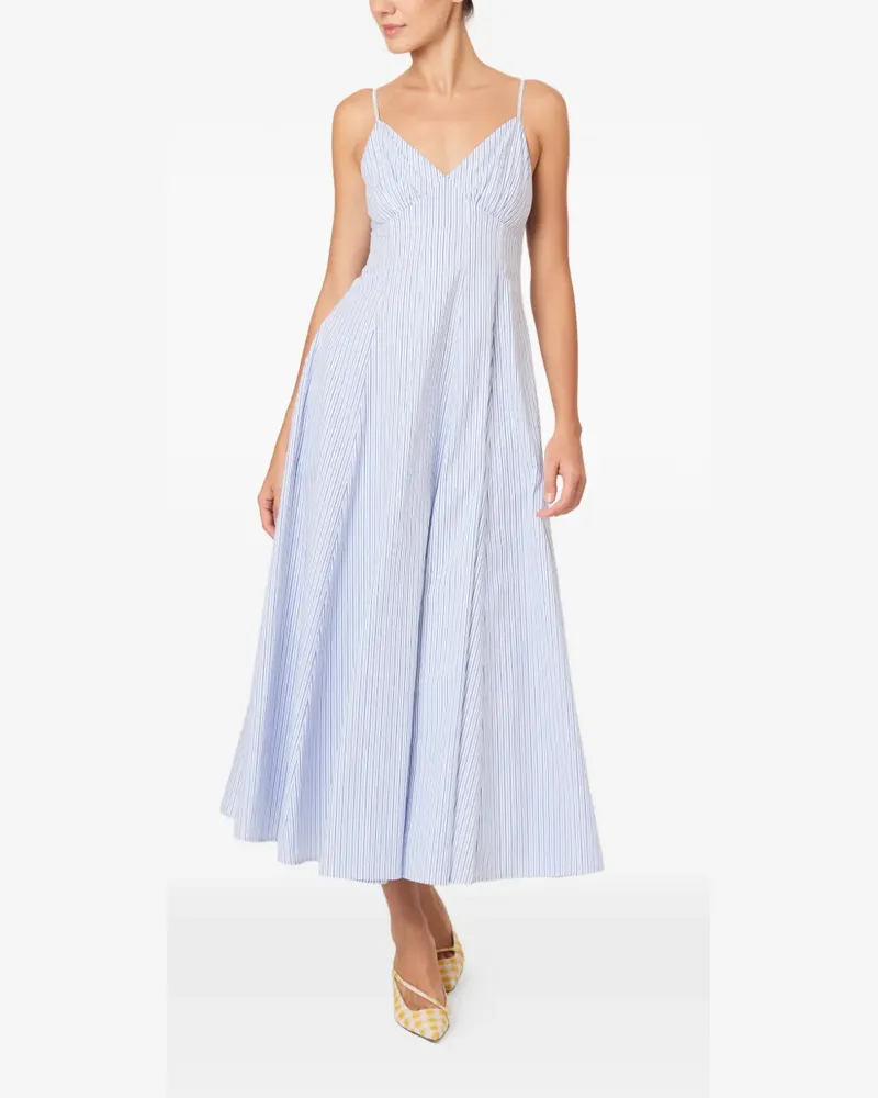 Rosie Assoulin striped V-neck dress - Blau Blau