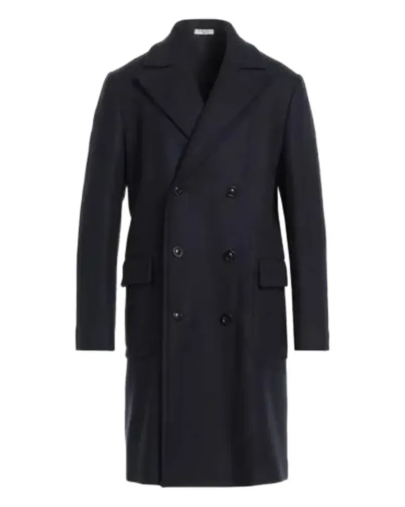 Boglioli Doppelreihiger Mantel mit Gürtel - Blau Blau