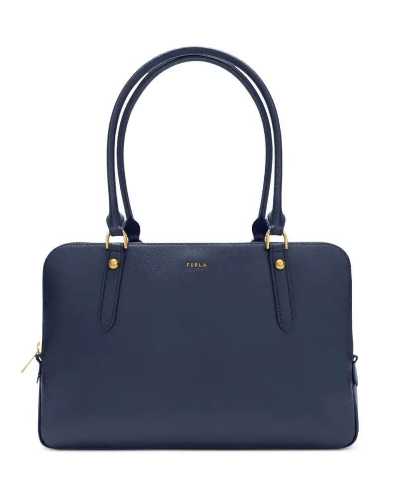 Furla Großer Boston Tote Bag mit Reißverschluss - Blau Blau
