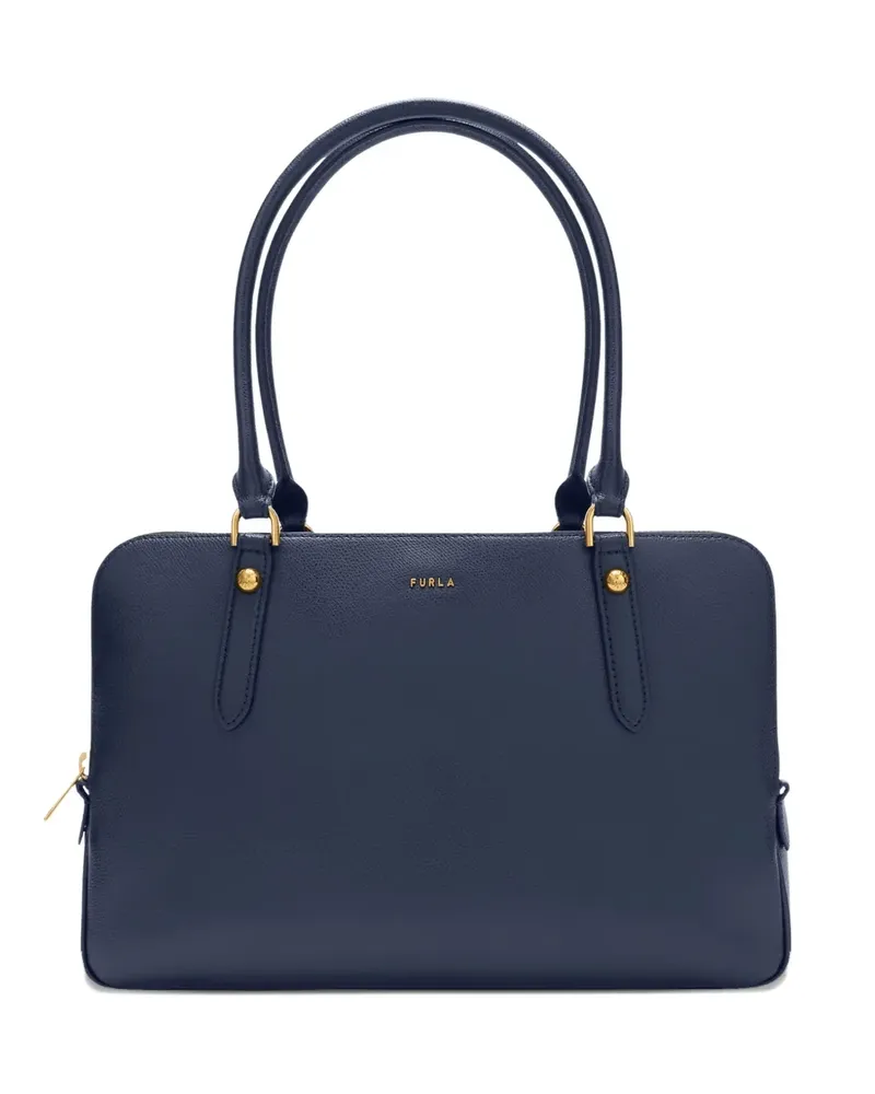 Furla Großer Boston Tote Bag mit Reißverschluss - Blau Blau