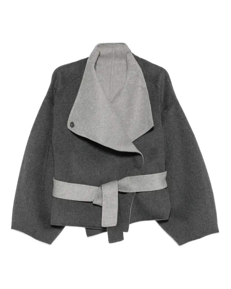 FRANKIE Shop Mantel mit Gürtel - Grau Grau