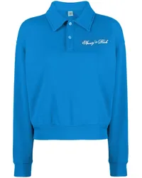 SPORTY & RICH Sweatshirt mit Polokragen Blau