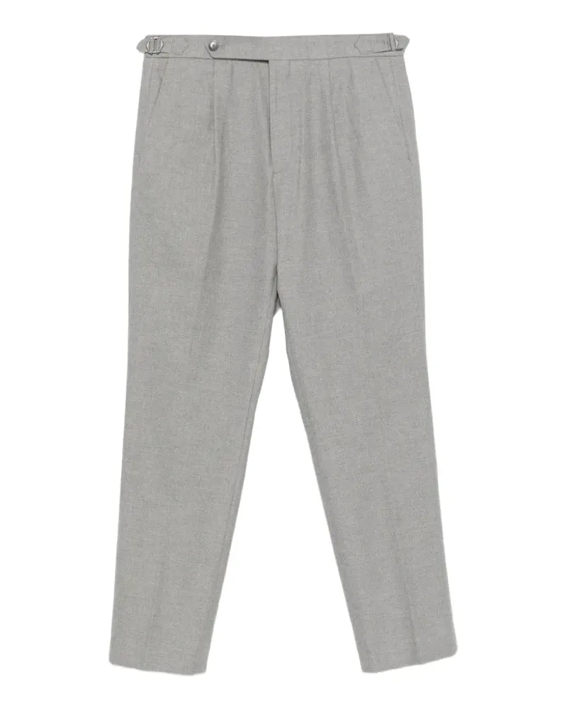 HUGO BOSS Gemusterte Tapered-Hose aus italienischer Baumwolle - Grau Grau