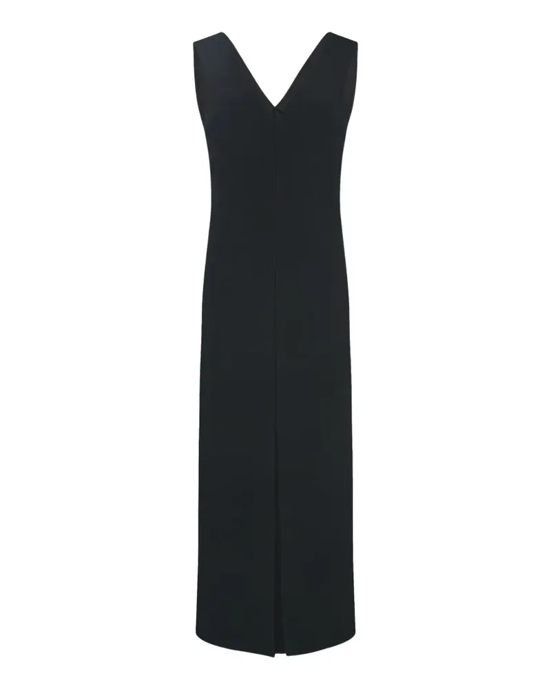 The Row Tefra Midikleid mit V-Ausschnitt - Schwarz Schwarz