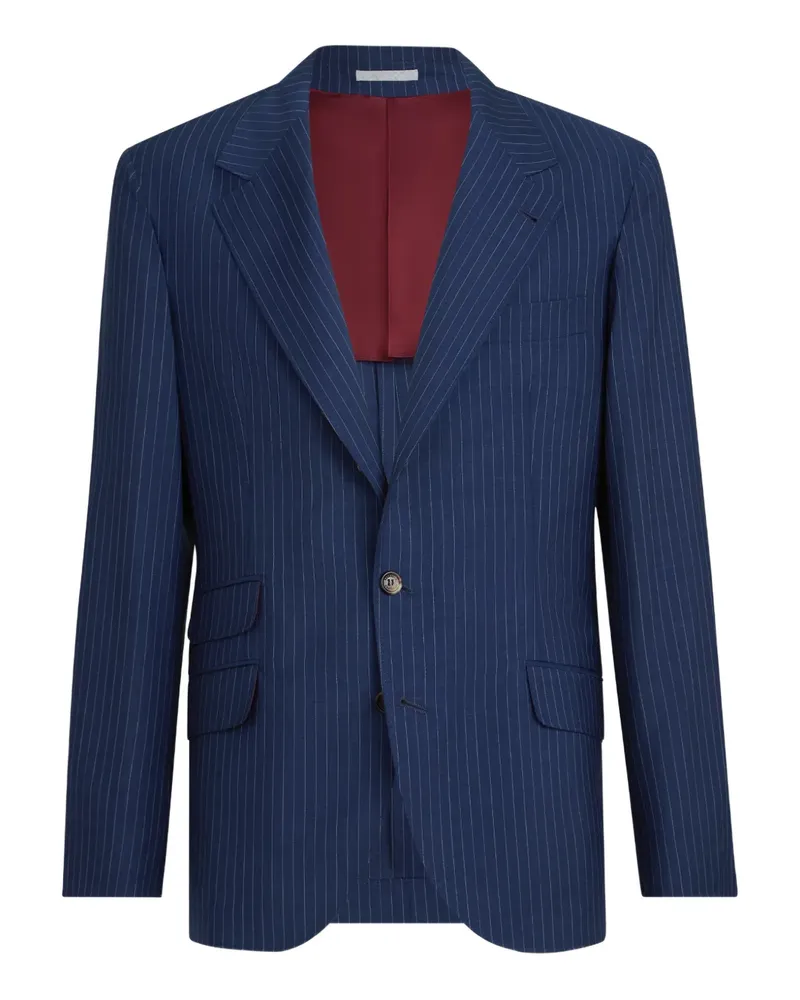 Brunello Cucinelli Sakko mit Nadelstreifen - Blau Blau