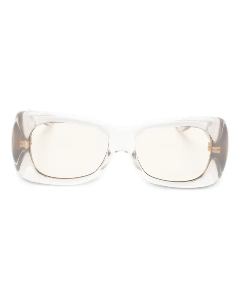 Saint Laurent Howl rectangle-frame sunglasses - Nude Nude