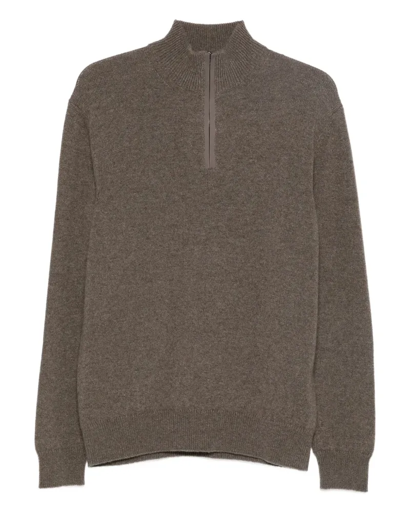 AGNONA Pullover mit Half-Zip-Stehkragen - Braun Braun