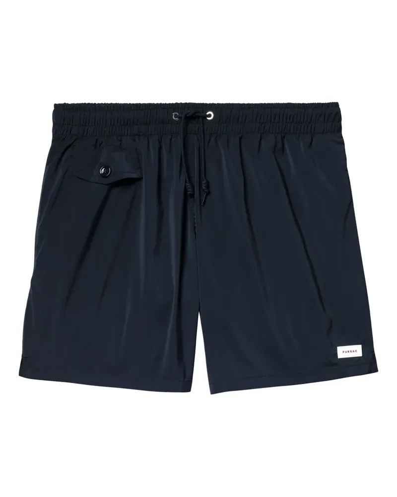 FURSAC Badeshorts mit Logo-Applikation - Blau Blau