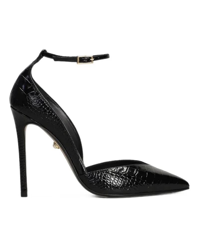 Alevì Pumps mit Kroko-Effekt - Schwarz Schwarz