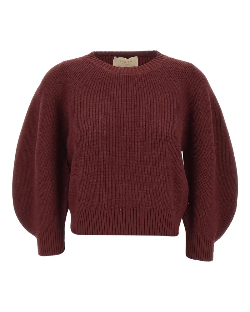 Kaos ribbed-knit balloon-sleeved sweater - Rot Rot