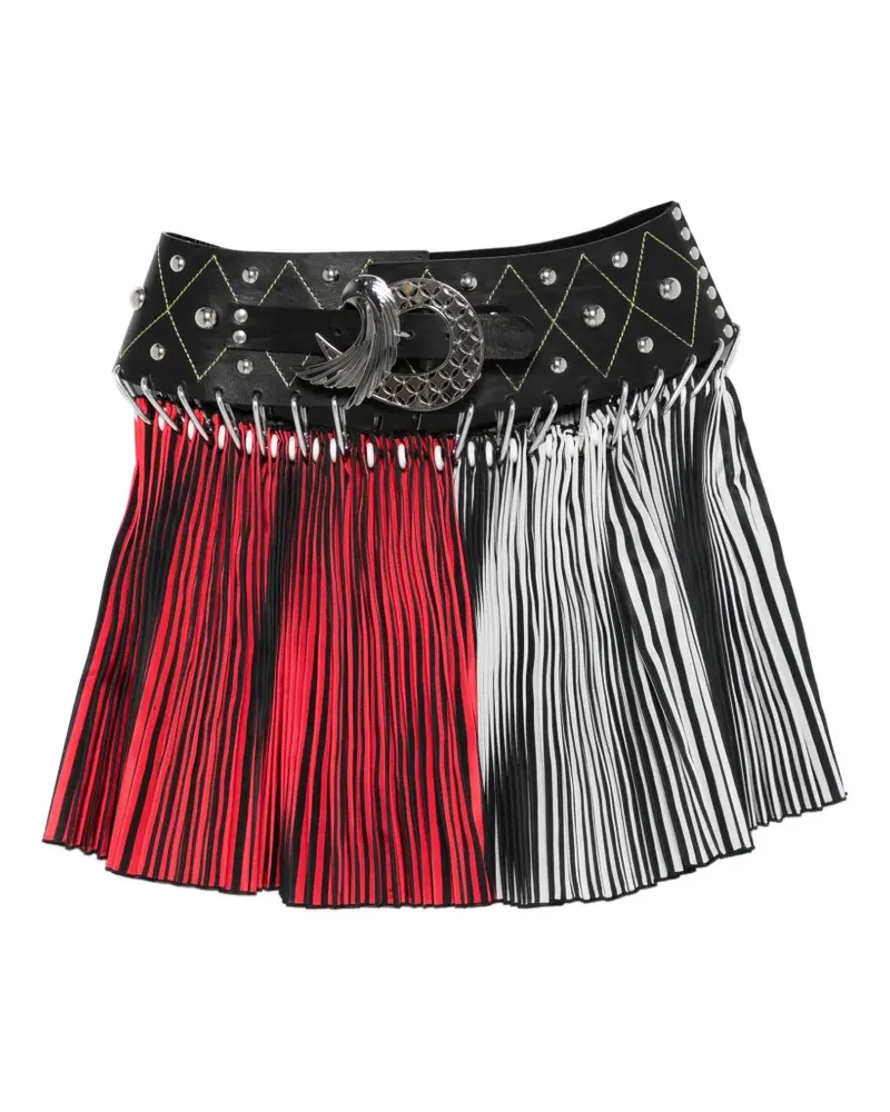 CHOPOVA LOWENA Straight Ride studded pleated mini skirt - Rot Rot