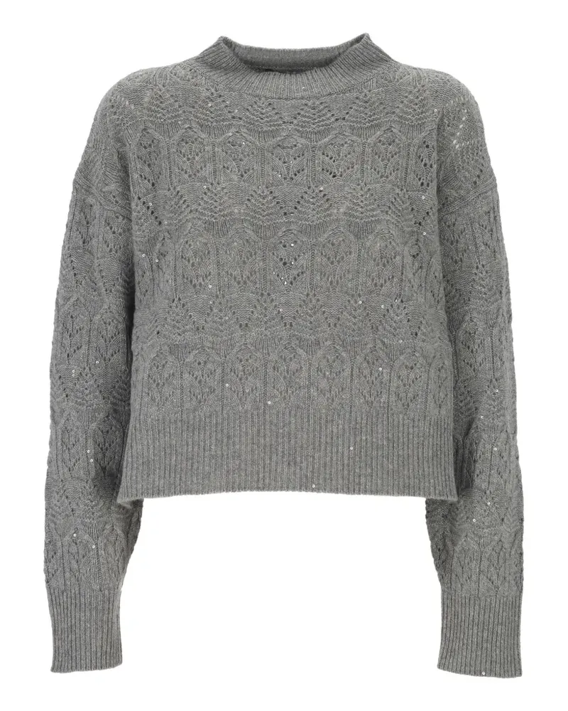 Lorena Antoniazzi Pullover mit Pailletten - Grau Grau
