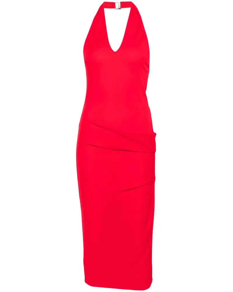 Jacquemus Midikleid mit Neckholder - Rot Rot