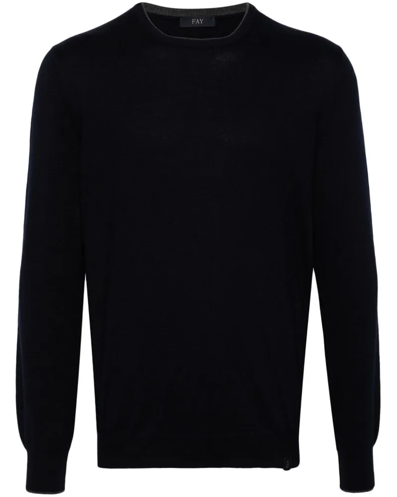 Fay Pullover mit rundem Ausschnitt - Blau Blau