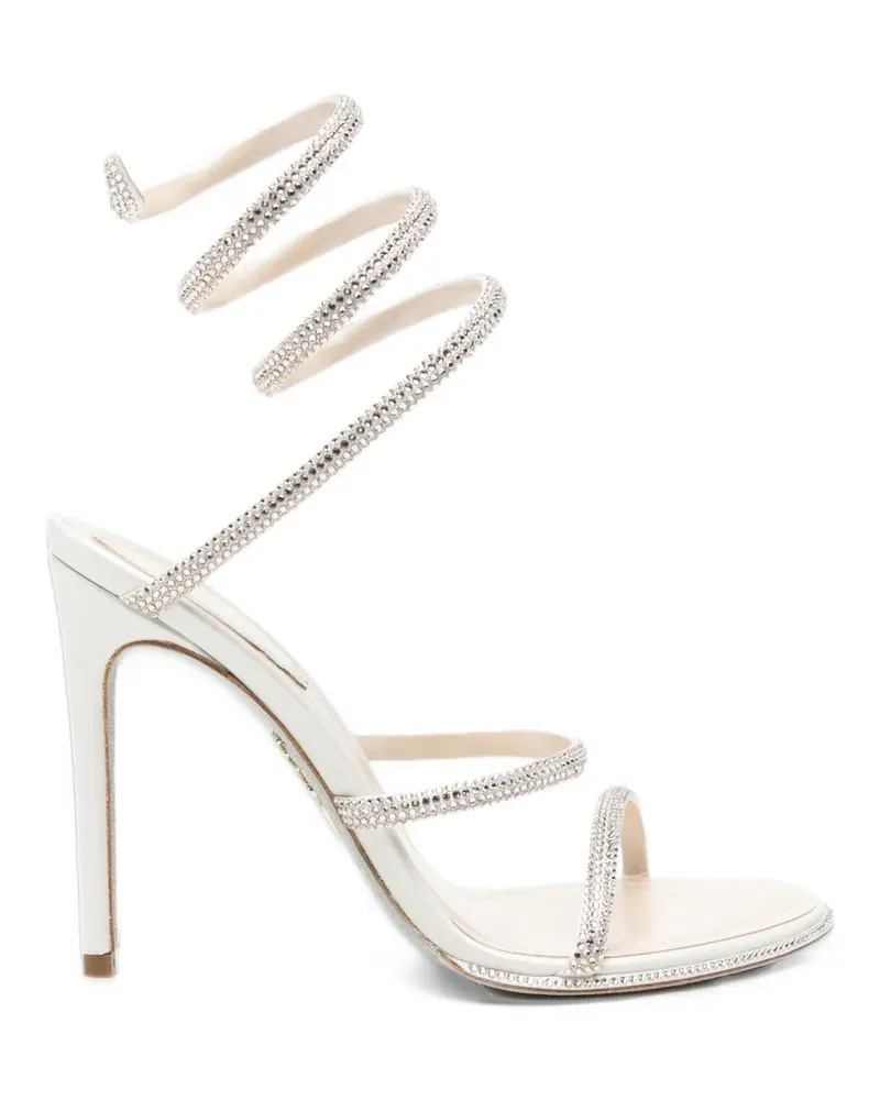 René Caovilla Cleo crystal-embellished sandals - Nude Nude