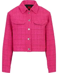 HUGO BOSS Cropped-Jacke aus Tweed Rosa