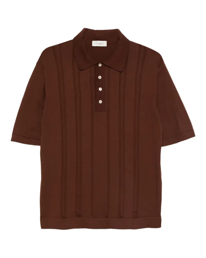 Piacenza Cashmere buttoned ribbed polo shirt - Braun Braun