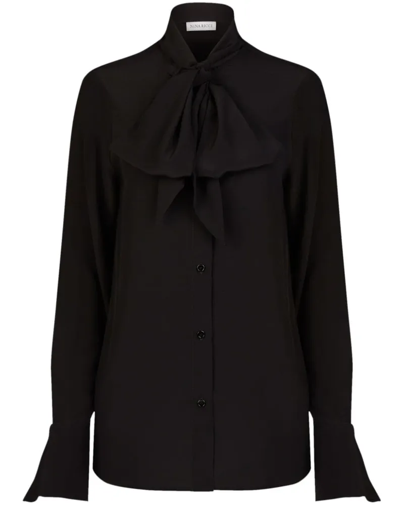 Nina Ricci Hemd mit Schleifenkragen - Schwarz Schwarz