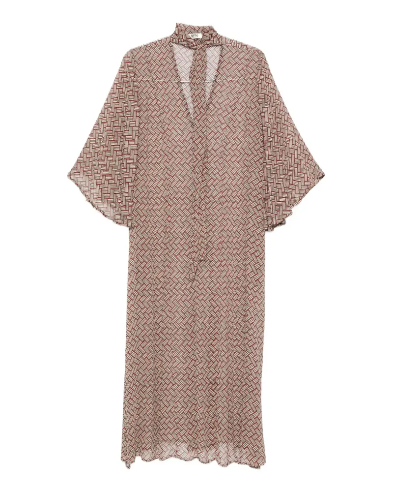 SIYU geometric-print midi dress - Nude Nude