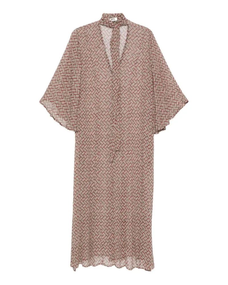 SIYU Midikleid mit geometrischem Print - Nude Nude