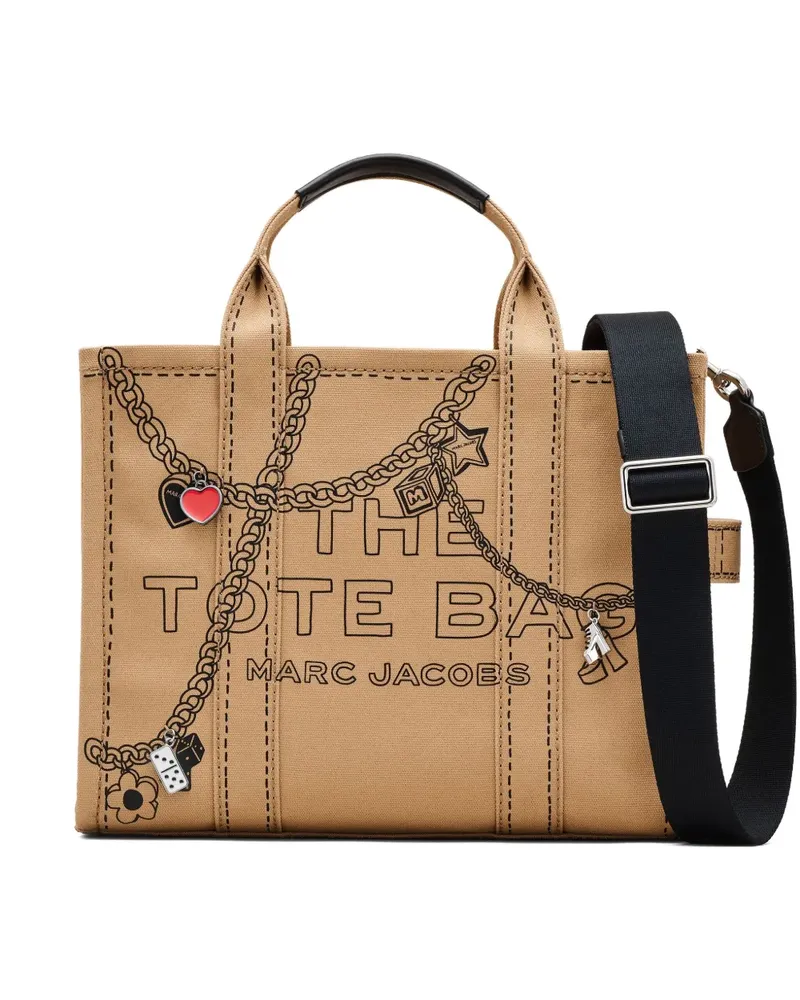 Marc Jacobs Tote Bag aus Canvas mit The Trompe l'oeil-Anhänger - Braun Braun
