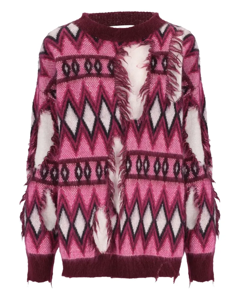 Laneus Pullover mit Fransen - Rosa Rosa