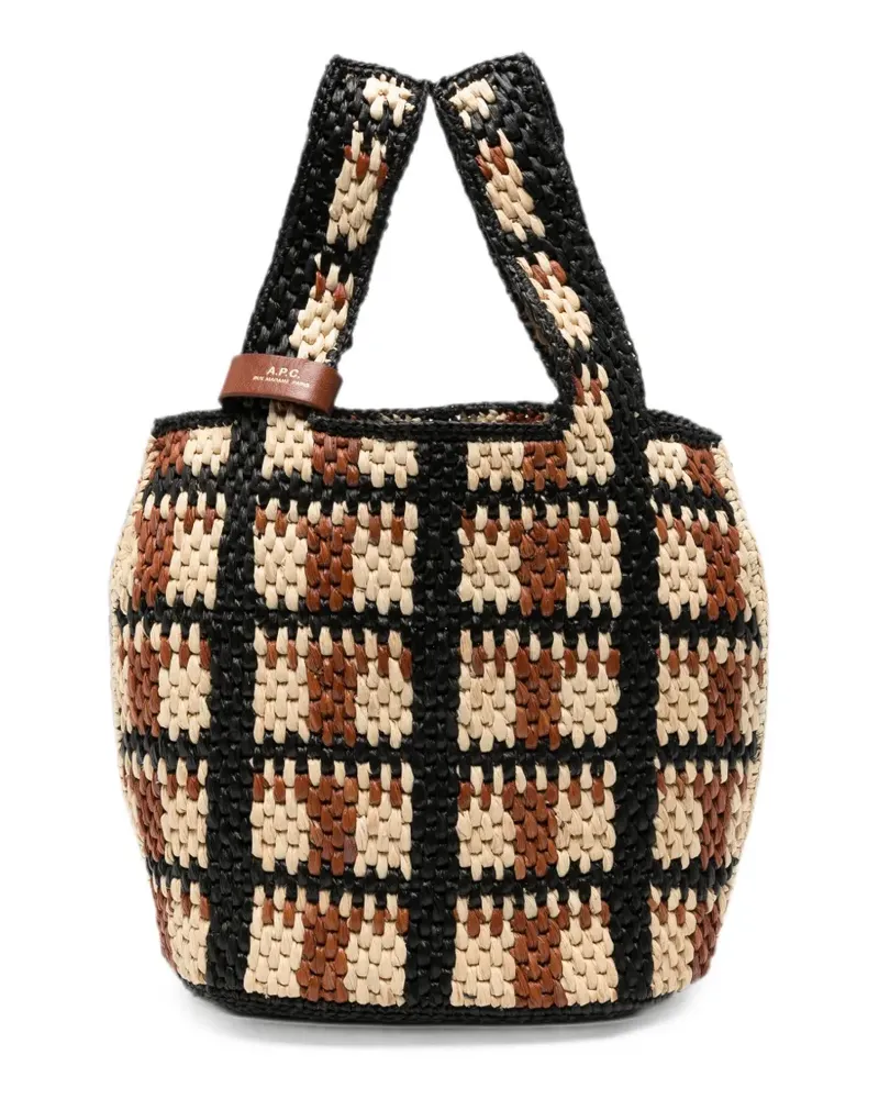 A.P.C. Pecan raffia tote bag - Schwarz Schwarz
