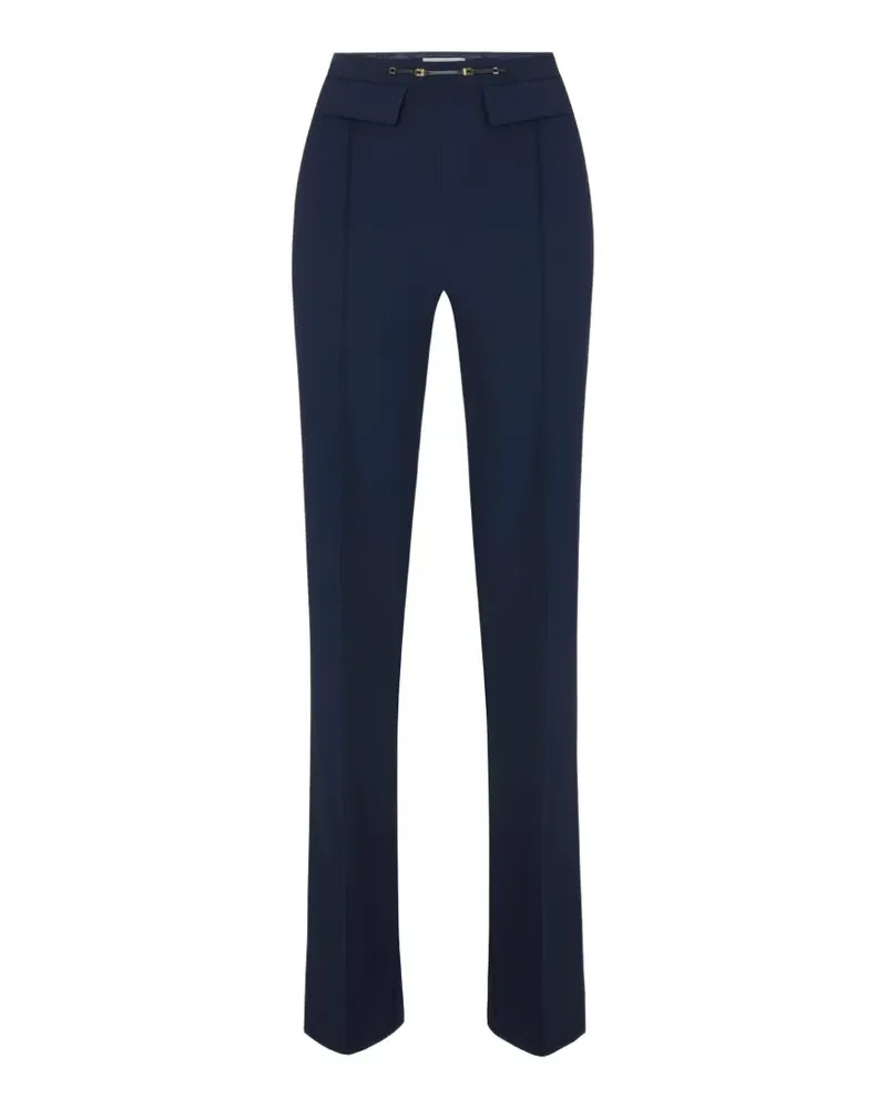 Elisabetta Franchi Hose aus Stretch-Krepp im Layering-Look - Blau Blau