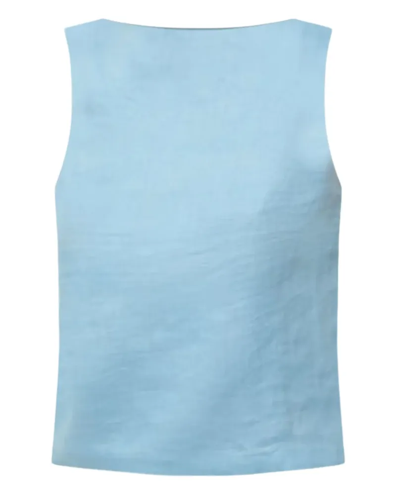 STAUD Boa boat-neck linen tank top - Blau Blau