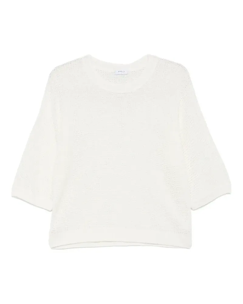 Akris open-knit short-sleeve sweater - Nude Nude