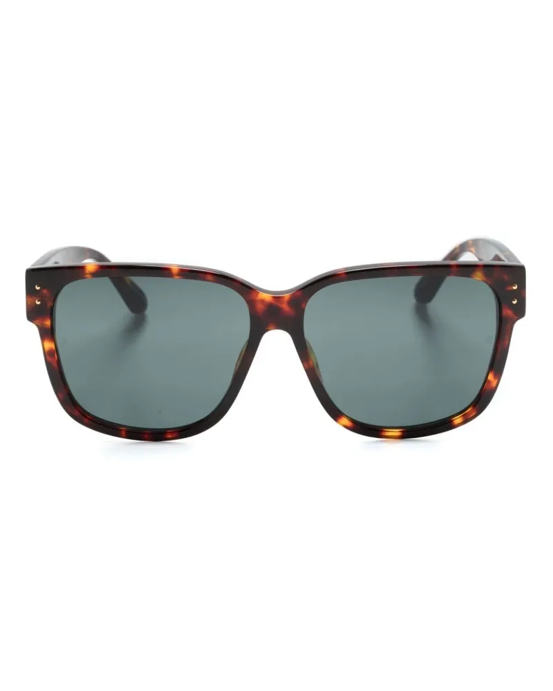 Linda Farrow Perry Sonnenbrille mit eckigem Gestell Braun