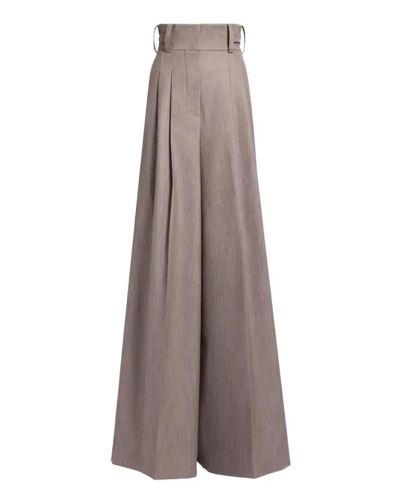 Elie Saab Hose aus Twill mit Falten - Braun Braun