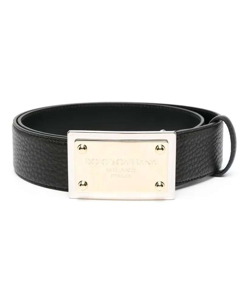 Dolce & Gabbana Schnallengürtel aus Leder - Schwarz Schwarz