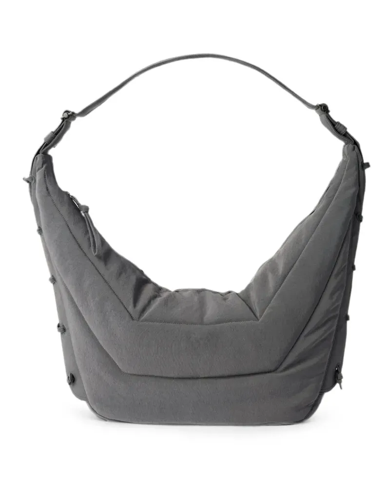 Christophe Lemaire large soft Game bag in nylon canvas - Grau Grau