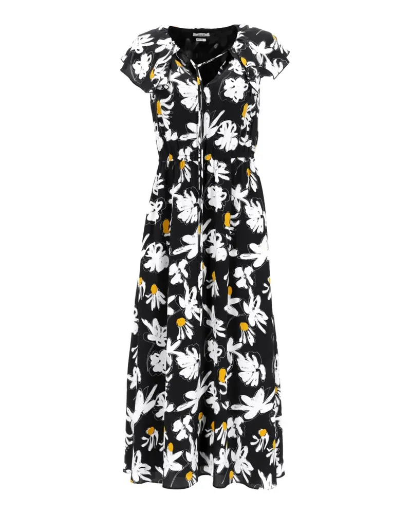 Jason Wu Midikleid mit Blumen-Print - Schwarz Schwarz
