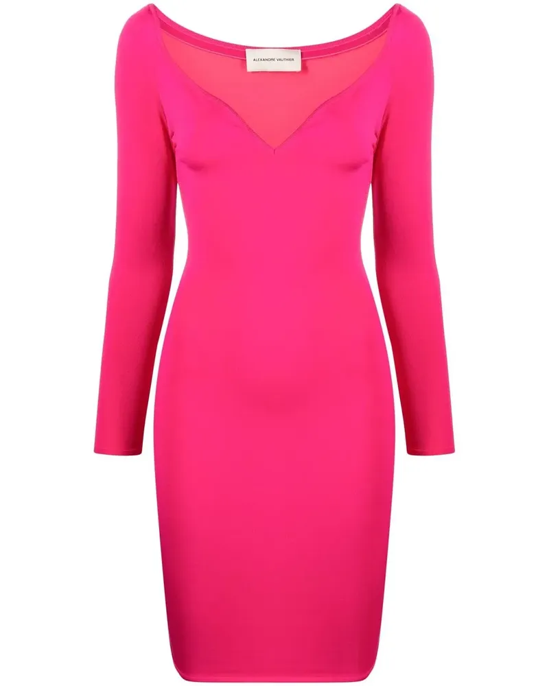 Alexandre Vauthier Midikleid mit tiefem V-Ausschnitt - Rosa Rosa