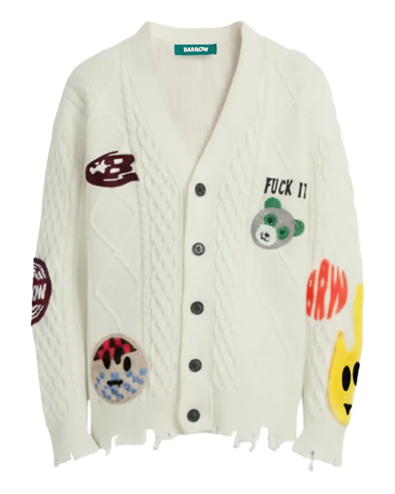BARROW Cardigan mit Applikation - Weiß Weiß