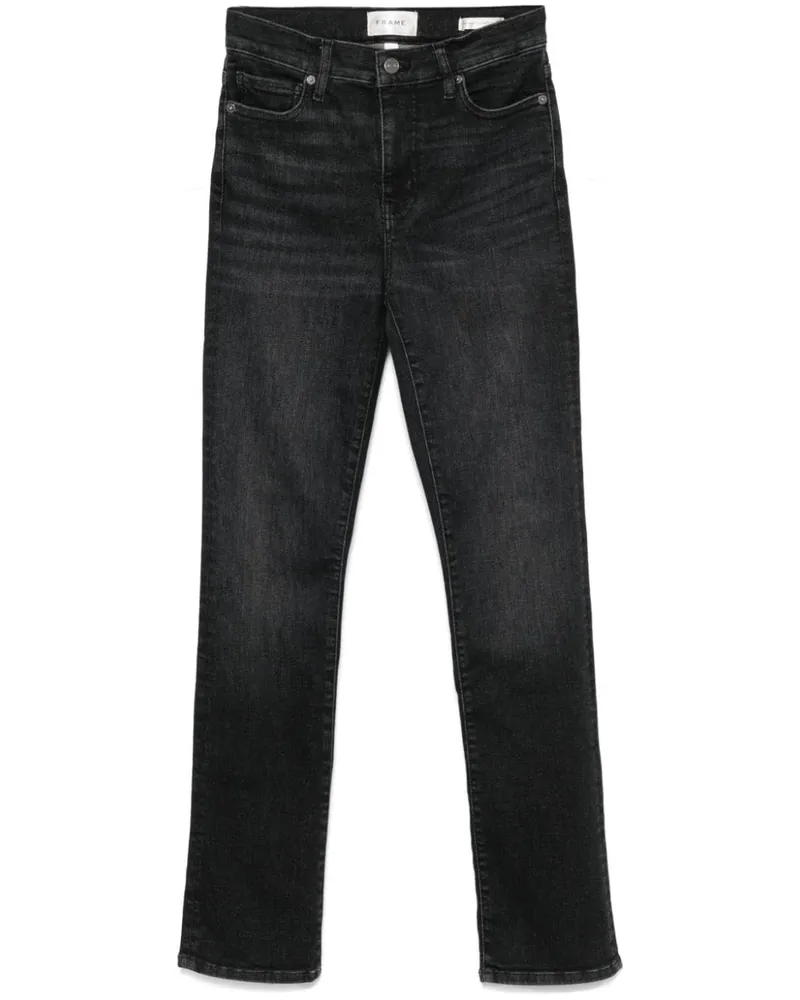 Frame Denim Le High Straight Long Jeans - Schwarz Schwarz
