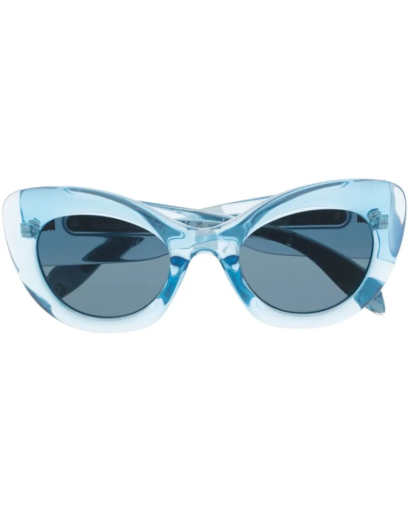 Alexander McQueen Sonnenbrille mit getönten Gläsern - Blau Blau