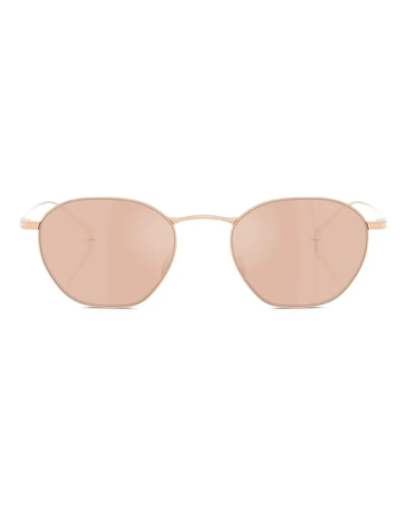 Giorgio Armani Rotgold-Sonnenbrille mit ovalem Gestell Gold