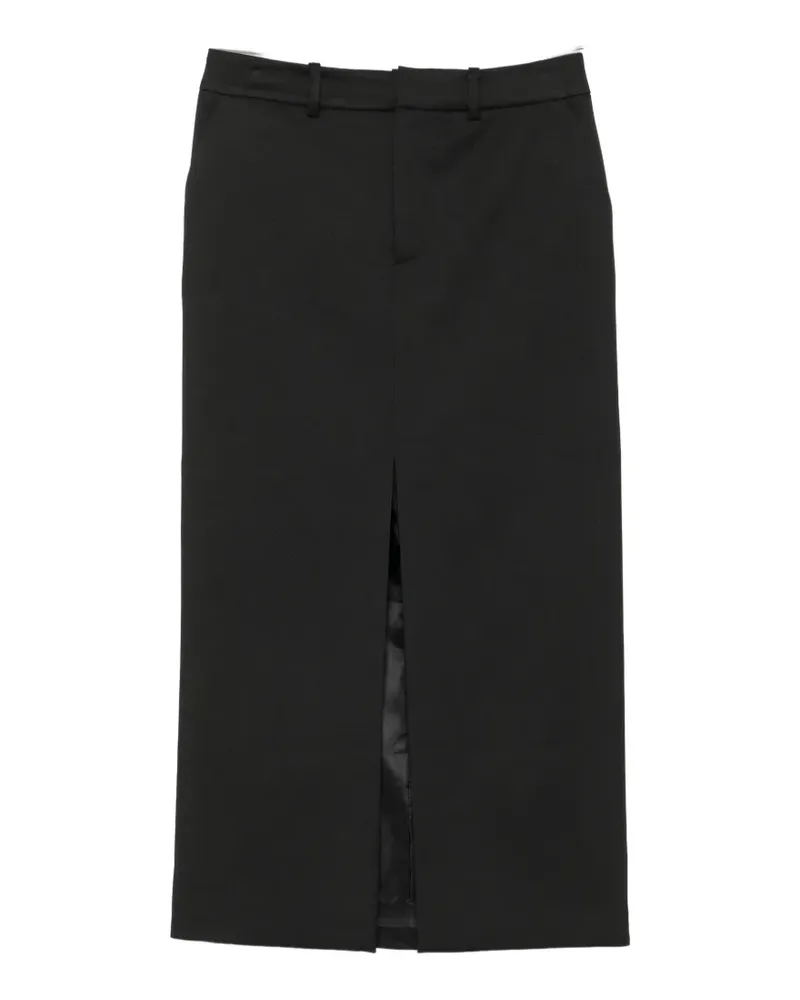 FRANKIE Shop Maybelle front-slit midi skirt - Schwarz Schwarz