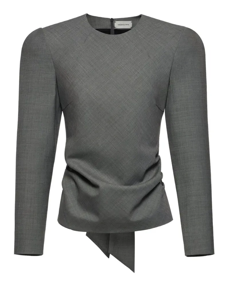 Magda Butrym draped back-tie blouse - Grau Grau