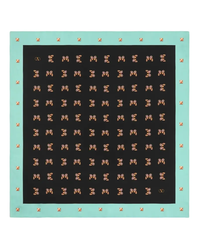 Valentino Garavani Seidenschal mit durchgehendem Butterflow-Print - Schwarz Schwarz