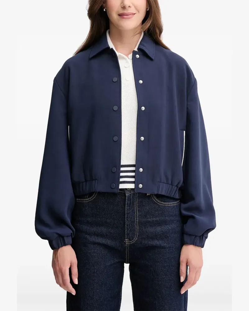 Benetton button-up cropped bomber jacket - Blau Blau